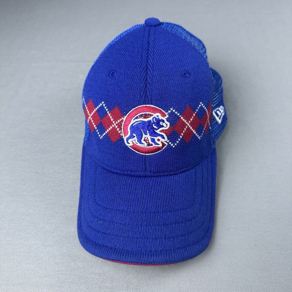 Chicago Cubs New Era Diamond Hat Cap Blue Trucker Hat One Size Snap Back Y2K